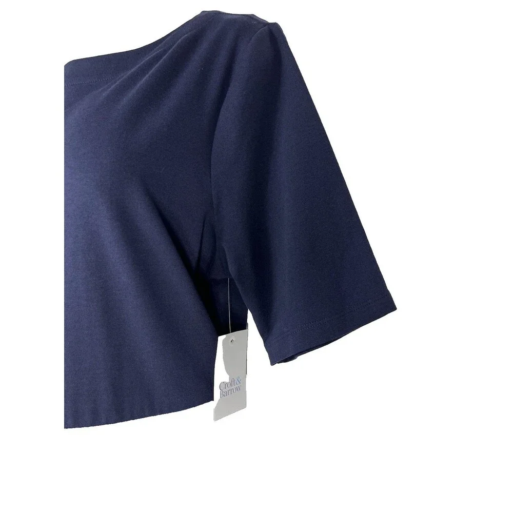 Croft & Barrow Dress Medium Navy Blue Short Sleeve Midi Stretch Casual Travel - Picture 7 of 9
